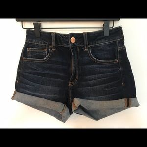 American Eagle High-Rise Jean Shorts, Dark Wash